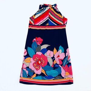 Trina Turk dress Women's Medium Vacaciones Jet Set mini halter floral jersey